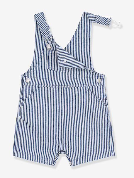 Baby dungaree shorts in serge navy blue - vertbaudet enfant 