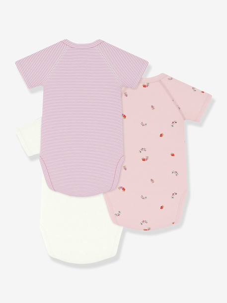 Pack of 3 crossover bodysuit in cotton for babies Petit Bateau white - vertbaudet enfant 