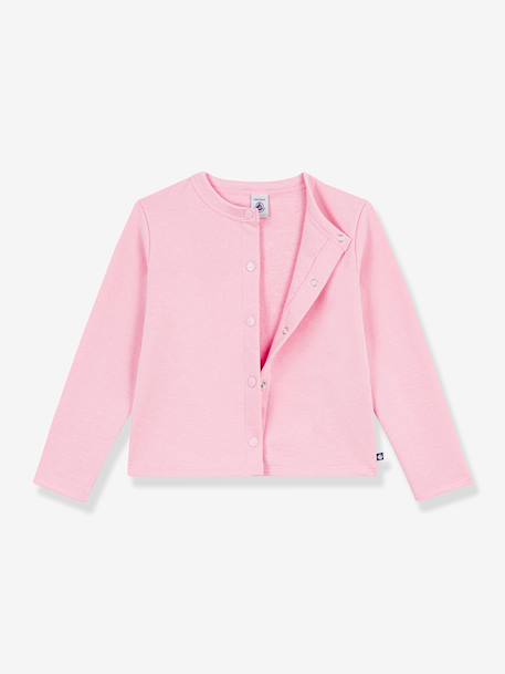 Plain cotton cardigan for children by PETIT BATEAU rose - vertbaudet enfant 