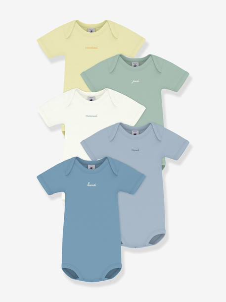 Lot 5 bodies coton Petit Bateau blanc - vertbaudet enfant 