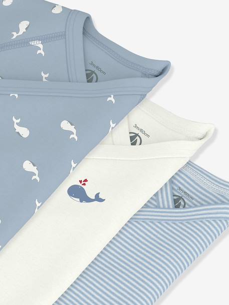 Lot 3 bodies croisés bébé Petit Bateau blanc - vertbaudet enfant 
