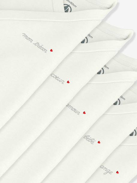 Pack of 5 cotton wrap bodysuits for babies Petit Bateau white - vertbaudet enfant 