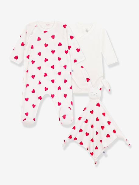 Coffret naissance coton cœur Petit Bateau blanc - vertbaudet enfant 