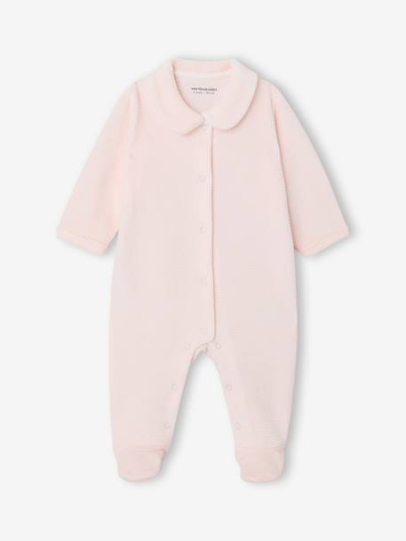Lot de 2 pyjamas bébé en velours naissance beige+rose - vertbaudet enfant 