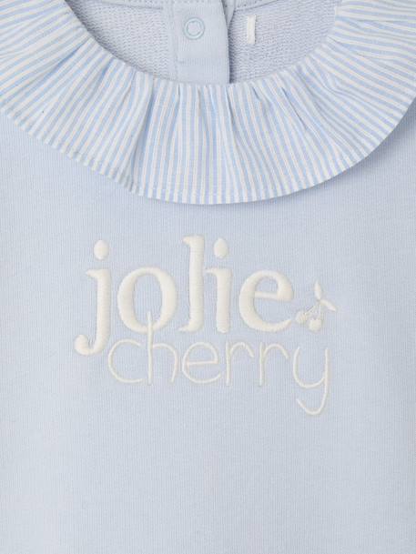 Girl's ruffled sweatshirt light blue - vertbaudet enfant 