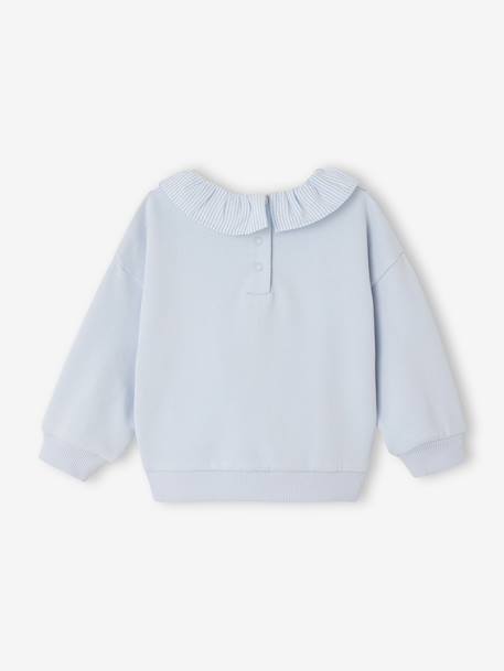 Girl's ruffled sweatshirt light blue - vertbaudet enfant 