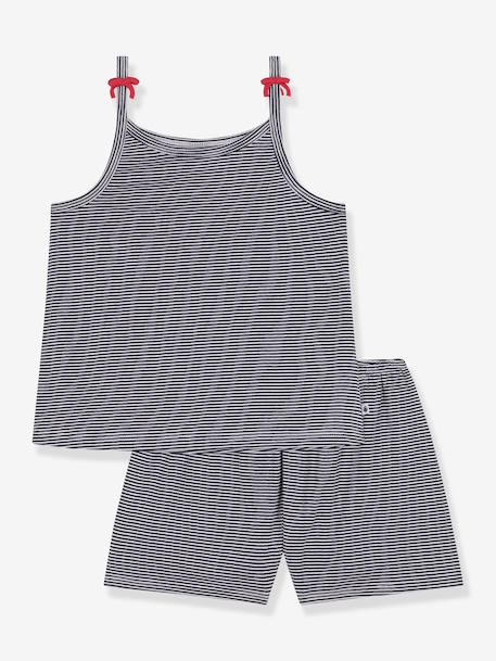 Set of Petit Bateau pyjamas with braces navy blue - vertbaudet enfant 