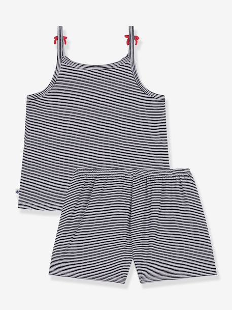 Set of Petit Bateau pyjamas with braces navy blue - vertbaudet enfant 