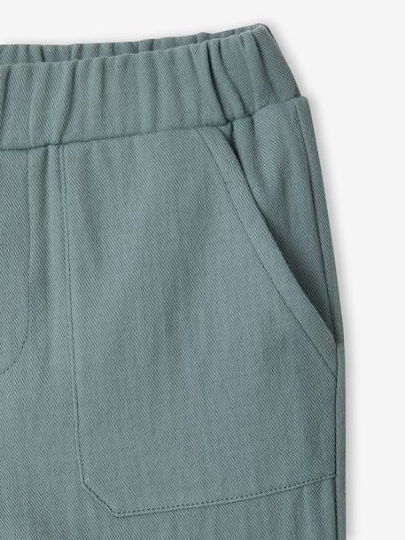 Boys' cotton muslin trousers with adjustable waist emerald green - vertbaudet enfant 