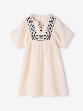 Robe brodée fille Capsule mère-fille - vertbaudet enfant Fille-Robe brodée fille Capsule mère-fille