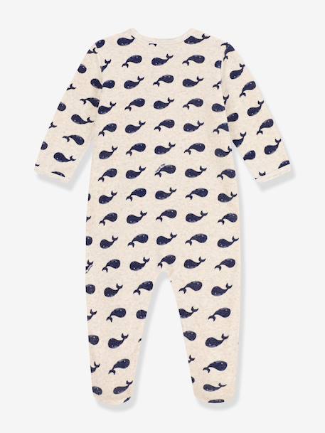 Baby velvet sleepsuit with whale design beige - vertbaudet enfant 