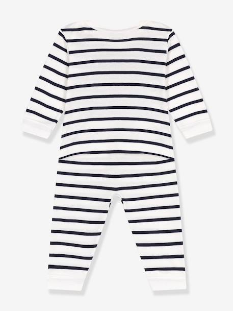Pyjamas with heart print PETIT BATEAU ecru - vertbaudet enfant 