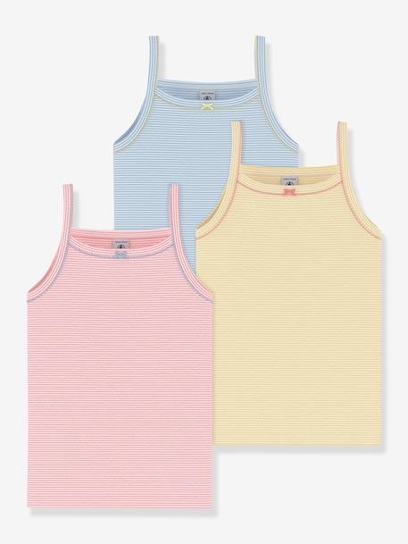 Pack of 3 Petit Bateau tank tops with straps white - vertbaudet enfant 