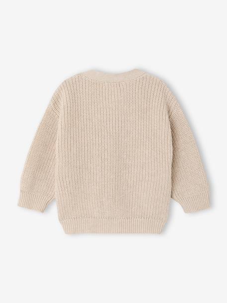 Essential V-neck cardigan for baby boys ecru - vertbaudet enfant 