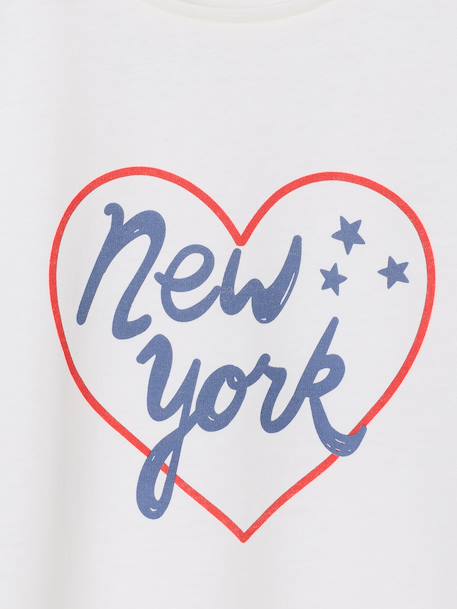 Lot de 3 tee-shirts fille fantaisie manches courtes bleu grisé+bleu pâle+rose poudré - vertbaudet enfant 