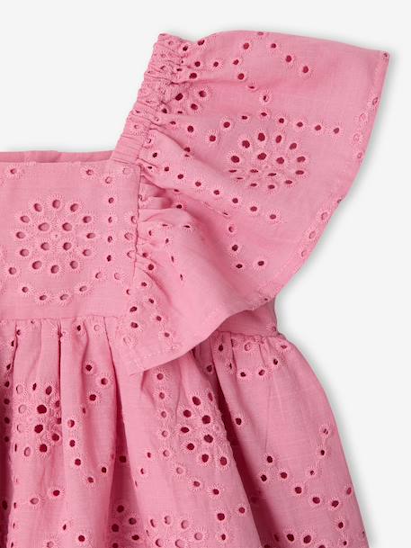Baby Girls’ Cotton Broderie Anglaise Dress rose - vertbaudet enfant 