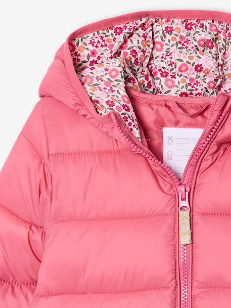 Doudoune fille légère à capuche marine+rose+vert de gris+vieux rose - vertbaudet enfant 