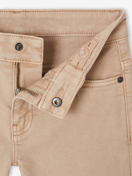 Boy's 5-pocket bermuda shorts clay beige+emerald green+grey blue+terracotta - vertbaudet enfant 
