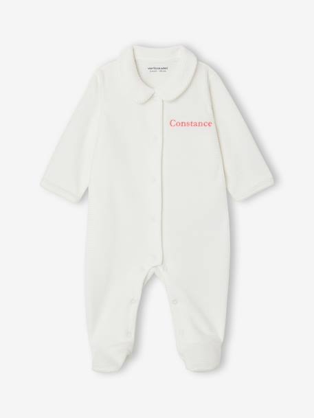 Lot de 2 pyjamas bébé en velours naissance beige+rose - vertbaudet enfant 