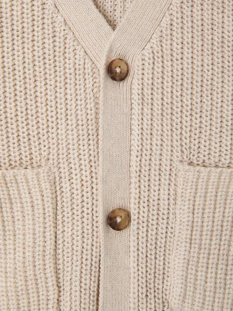 Essential V-neck cardigan for baby boys ecru - vertbaudet enfant 