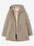 Girl's 3-in-1 parka and floral print windcheater khaki - vertbaudet enfant 