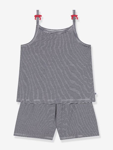 Set of Petit Bateau pyjamas with braces navy blue - vertbaudet enfant 