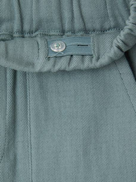 Pantalon gaze de coton garçon taille ajustable vert émeraude - vertbaudet enfant 