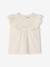 Baby Girls’ Broderie Anglaise Cotton T-Shirt ecru+rose - vertbaudet enfant 