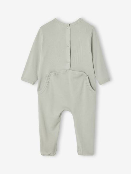 Pack of 2 sleepsuits with back opening sage green - vertbaudet enfant 