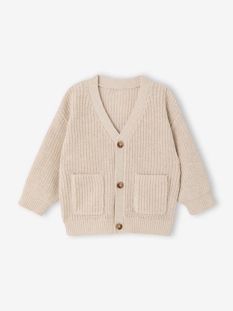 Gilet bébé garçon col V essentiel écru - vertbaudet enfant 