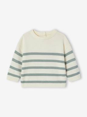 Bébé-Pull, gilet, sweat-Pull-Pull bébé rayé en tricot