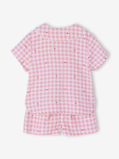 Girls' organic cotton 2-piece pyjamas rosy - vertbaudet enfant 