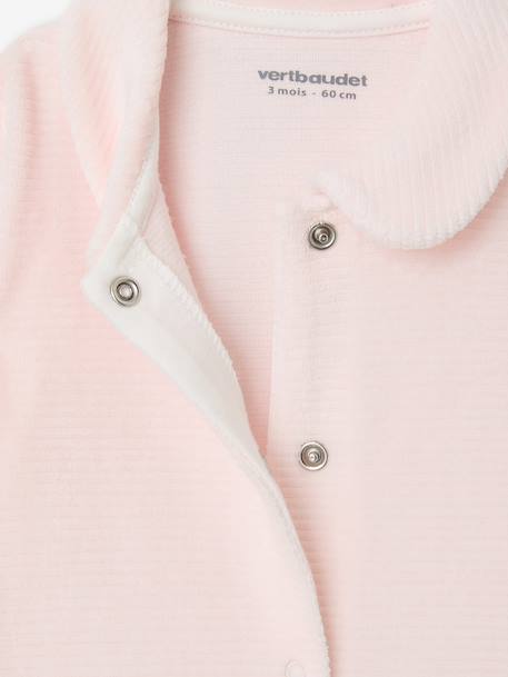 Lot de 2 pyjamas bébé en velours naissance beige+rose - vertbaudet enfant 