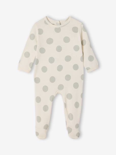 Pack of 2 sleepsuits with back opening sage green - vertbaudet enfant 
