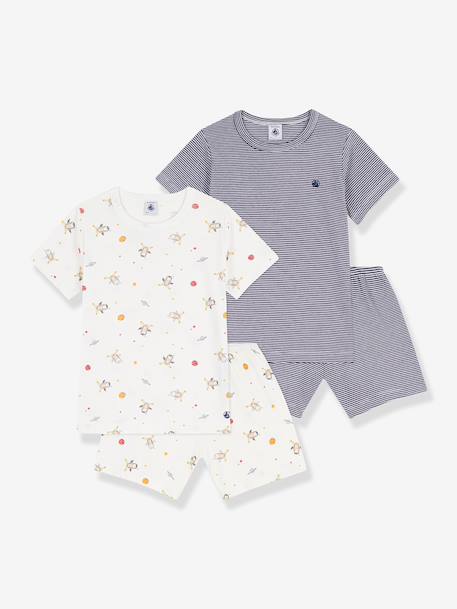 Pack of 2 PETIT BATEAU cotton pyjama shorts white - vertbaudet enfant 