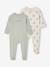 Pack of 2 sleepsuits with back opening sage green - vertbaudet enfant 