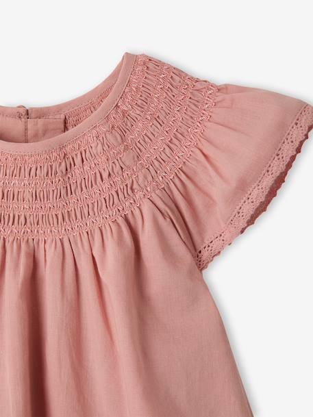 Dress and bloomer set for baby girls in cotton blush - vertbaudet enfant 