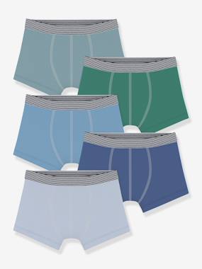 Boys-Underwear-Pack of 5 plain boxers Petit Bateau 