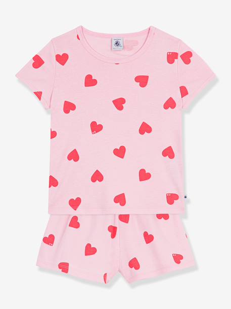 Girls' heart print short pyjamas rose - vertbaudet enfant 