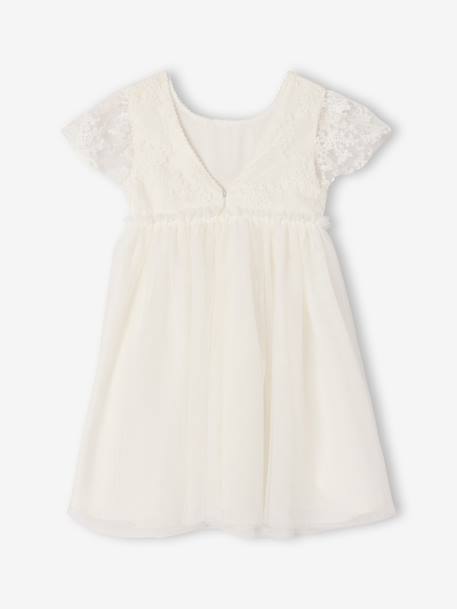 Girl's lace and tulle dress white - vertbaudet enfant 