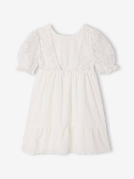 Bohemian girl's dress with lace sleeves white - vertbaudet enfant 