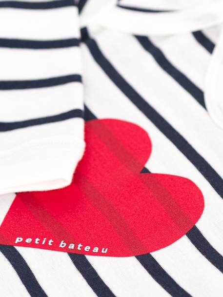 Pyjamas with heart print PETIT BATEAU ecru - vertbaudet enfant 