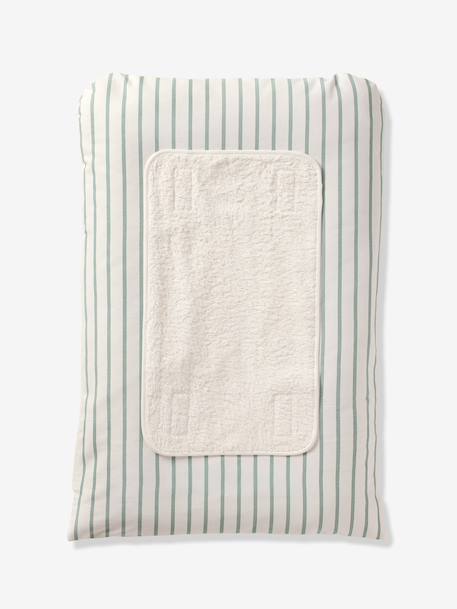 Cover for Changing Mattress, Hanoi multicoloured+printed beige+sage green+WHITE LIGHT ALL OVER PRINTED - vertbaudet enfant 