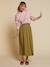 Long cotton gauze skirt olive - vertbaudet enfant 