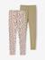 Pack of 2 Basics Leggings for Girls indigo+khaki+printed brown+sage green - vertbaudet enfant 