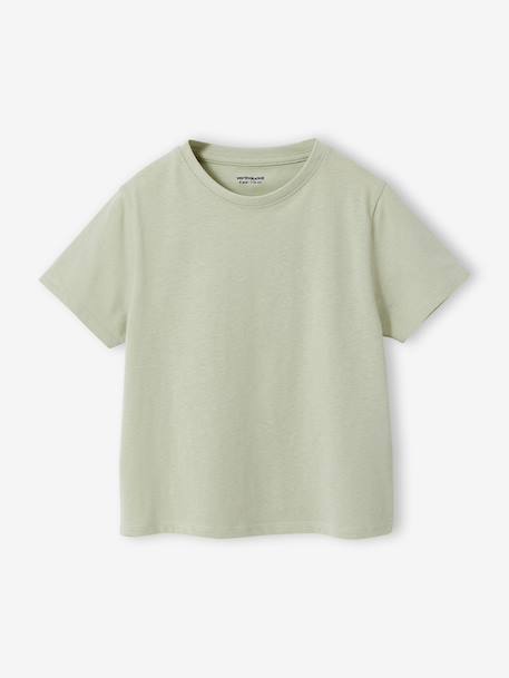 Pack of 3 Plain T-Shirts for Girls ecru+pale pink - vertbaudet enfant 