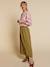 Long cotton gauze skirt olive - vertbaudet enfant 
