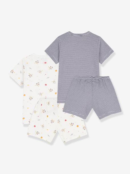 Pack of 2 PETIT BATEAU cotton pyjama shorts white - vertbaudet enfant 