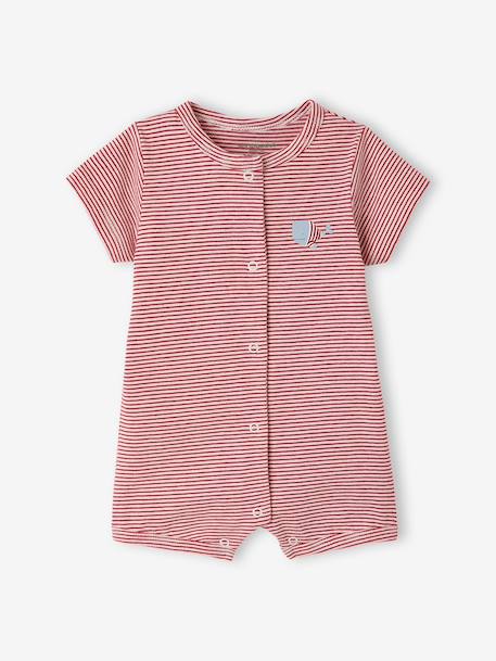Lot 2 combishorts coton bio rouge - vertbaudet enfant 