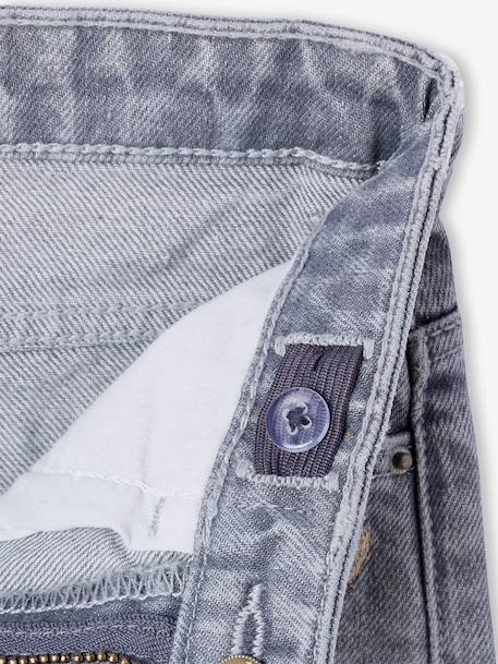 Wide-Leg Jeans, Frayed Hems, for Girls bleached denim+grey+stone - vertbaudet enfant 